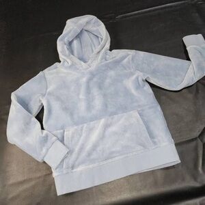 Athleta Girl Plush Fuzzy Hooded Sweatshirt Baby Blue Hoodie Athletic wear